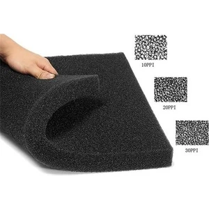 White Balance Akvaryum Filtre Süngeri Kalın Gözenekli Siyah 10 Ppı 50X25X5 cm