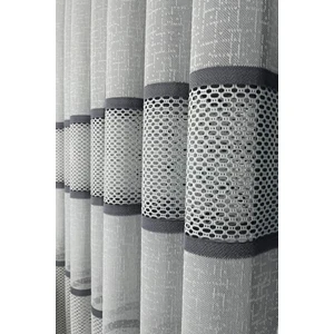 Evdepo Home Taç Aplik Örme Kullanıma Hazır 1/2 Seyrek Pile Tül Perde Tek Kanat - Gri 100 x 260 cm