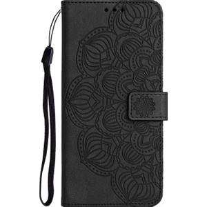 Samsung Galaxy A34 5g Baskılı Mandala Çiçek Telefon Flip Cüzdan Kılıfı Stand Pu Deri Anti-Sracratch Cep Telefonu Kapağı (Yurt Dışından)