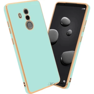 M.TK Moveteck Huawei Mate 20 Lite Kılıf Kamera Korumalı Parlak Gold Altın Kenarlı Yumuşak Silikon Kapak Renkli