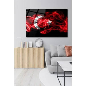 Türk Bayrağı Cam Tablo   70 x 110 Çok Renkli