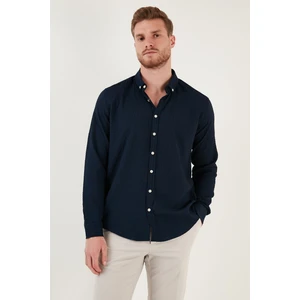 Pamuklu Çizgili Düğmeli Yaka Uzun Kollu Regular Fit Gömlek Erkek GÖMLEK CF23S112237