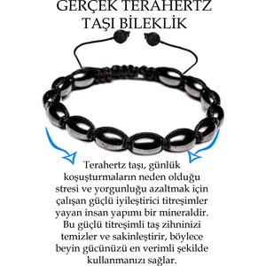 Tesbih Atölyesi Sertifikalı Arpa Kesim Terahertz Taşı Bileklik