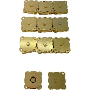Ala Depo Mıknatıslı Çıtçıt Dikilebilir Çanta Aksesuarı Gold (10 Adet)