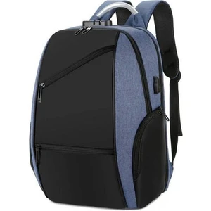 Business Banliyö Şifresi Kilit Sırt Erkek Kolej Öğrenci Okul USB Şarj Sırt Bilgisayar Çantası (Yurt Dışından)