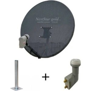 Nextstar gold 80 cm Delikli Gri Çanak Anten 2 Li Lnb Hediye L Demir (Duvara Montaj Için)Ile Birlikte...