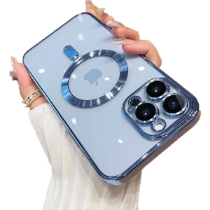 Apple iPhone 12 Pro Kılıf Magsafe Kamera Lensli Korumalı Şeffaf Silikon Kapak