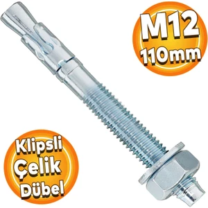 Klipsli Çelik Dübel M12X110 mm