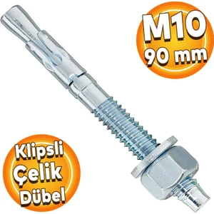 Klipsli Çelik Dübel M10X90 mm