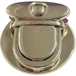 Ala Depo Yaylı Basmalı Kilit Çanta Aksesuarı 5 cm Gümüş