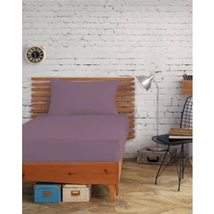 Snr Home Collection Akfil Pamuklu Mürdüm Tek Kişilik Lastikli Çarşaf Takımı