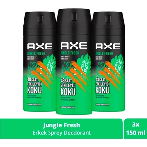 Erkek Sprey Deodorant Jungle Fresh 48 Saat Etkileyici Koku 150 ml X3