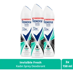 Kadın Sprey Deodorant Invisible Fresh Deep 72 Saat Kesintisiz Üstün Koruma 150 ml X3