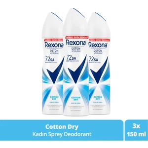 Kadın Sprey Deodorant Cotton Dry 72 Saat Kesintisiz Üstün Koruma 150 ml X3