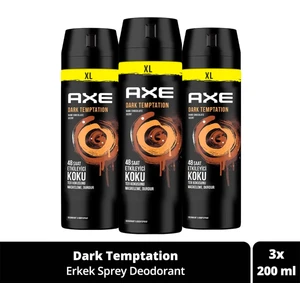 Erkek Sprey Deodorant Dark Temptation Xl 48 Saat Etkileyici Koku 200 ml X3