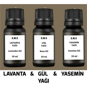 E.m.s Lavanta Yağı & Gül Yağı & Yasemin Yağı 3'lü Set 20 Ml.