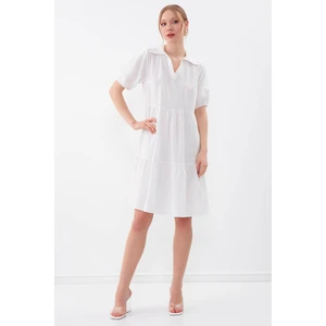 Yakalı Balon Kol Babydoll Elbise10