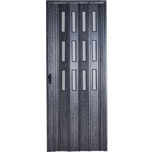 Akordiyon Kapı 72x220 cm Camlı Karaağaç 12Mm Katlanır Akordeon PVC
