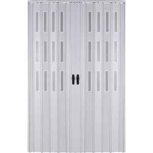 Akordiyon Çift Kapı 267x203 cm Camlı Beyaz 12Mm Katlanır Akordeon PVC