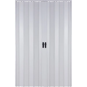 Akordiyon Çift Kapı 147x203 cm Camsız Beyaz 12Mm Katlanır Akordeon PVC