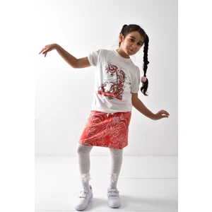 Banada Moda Kız Çocuk Baskılı T-Shirt-Etek Takımı