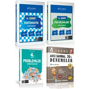 Bilfen Yayınları 4  4. Sınıf Matematik Fen Bilimleri Problemler Mutlu 4. Sınıf Sarmal Denemeler Soru Set 2023