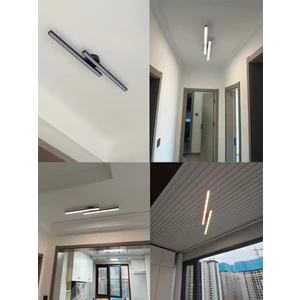 Mikro Aydınlatma Modern Tavan Koridor Aydınlatması Çubuk LED Siyah Günışığı Lineer Avize Armatür Ikili