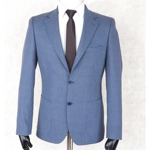 Jan Carlucci Yazlık Iki Düğme-Yarım Astar- Slimfit Drop 6 Ceket-Mavi