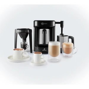 Hatır Barista Steel Cappuccino ve Türk Kahve Makinesi Shiny Black
