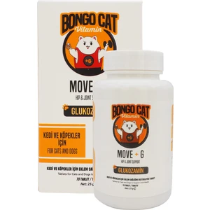 Bongo Cat Move+G Glucosamine Tablet - 75 Tablet (Kedi ve Köpekler Için Eşsiz Eklem ve Kas Desteği)