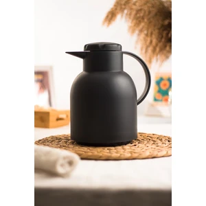 EW's Kitchenware 1 LT Isı Yalıtımlı Çay Ve Soğuk Su Termosu Siyah (12 Saat Sıcak Tutar& İçi Camdır)