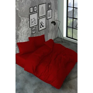 Snr Home Collection Akfil Pamuklu Kırmızı Çift Kişilik Nevresim Takımı (Lastikli Çarşaflı)