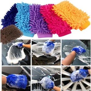 Mikrofiber Araba Yıkama ve Detay Temizlik Eldiveni Çift Taraflı 22X13CM