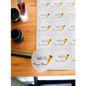 Tuğset Etiket Tebrikler Mezun Oldun Yazılı Sticker Etiket  - Karne Mezuniyet Hediyesi Etiketi 35 Adet