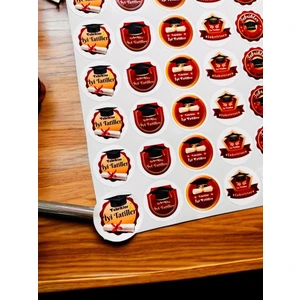 Tuğset Etiket Tebrikler  Iyi Tatiller Yazılı Sticker Etiket  - Karne Mezuniyet Hediyesi Etiketi 35 Adet