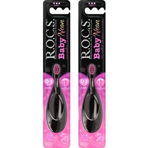R.o.c.s. Baby Neon 0-3 Yaş İçin Ekstra Yumuşak Diş Fırçası - 2'li Pembe Set
