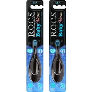 R.o.c.s. Baby Neon 0-3 Yaş İçin Ekstra Yumuşak Diş Fırçası - 2'li Mavi Set