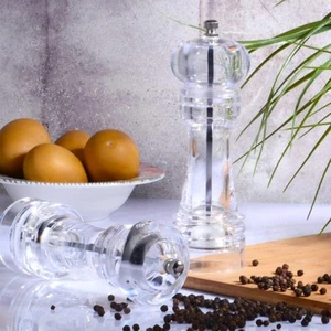 Şeffaf Akrilik Öğütücü - Tuz Karabiber Öğütücüsü Büyük 18,5 Cm(Tekli)