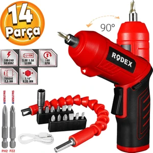 Rodex RDX3085 Akülü Vidalama Şarjlı Tornavida Vidalama Ucu Seti + Izeltaş Matkap Bits Uç Seti