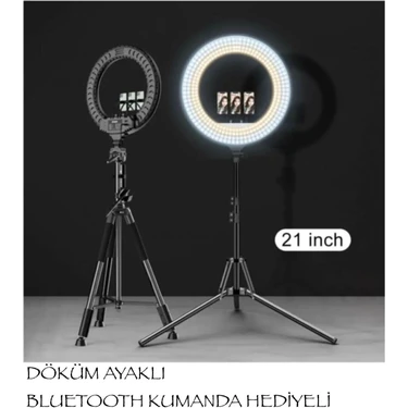 Smayling Ring Light LED Işık Halkası 21 Inç 54 cm Profesyonel Stüdyo Işığı ve 210 cm Döküm Ayak