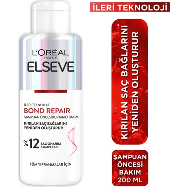 Elseve Bond Repair Tüm Yıpranmalar Için Saç Bağlarını Yeniden Oluşturan Şampuan Öncesi Kurtarıcı