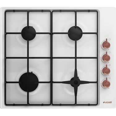 Arçelik Omd 710 Rb Beyaz Gazlı Ankastre Ocak 4 Gözlü Metal Yüzeyle 7.9 kg