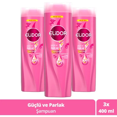 Elidor Superblend Saç Bakım Şampuanı Güçlü ve Parlak E Vitamini Makademya Yağı Kolajen 400 ml