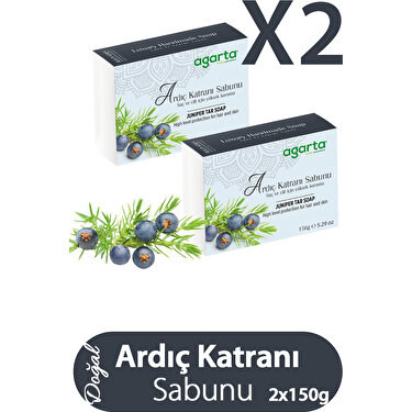 Agarta El Yapımı Doğal Ardıç Katranı Sabunu 150 gr x 2