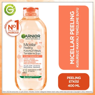 Garnier Micellar Peeling Kusursuz Makyaj Temizleme Suyu 400