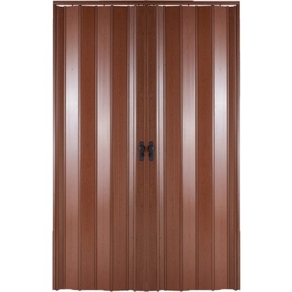 Akordiyon Çift Kapı 177x235 cm Camsız Ceviz 12Mm Katlanır Akordeon PVC