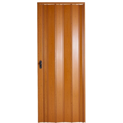 Akordiyon Kapı 132x223 cm Camsız Meşe 12Mm Katlanır Akordeon PVC