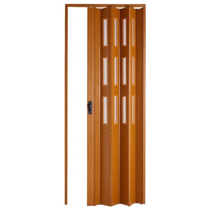 Akordiyon Kapı 117x205 cm Camlı Meşe 12Mm Katlanır Akordeon PVC modelleri