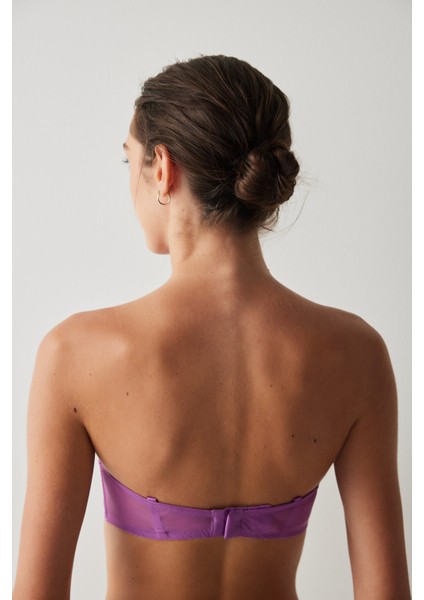 Lila Balenli Pedli Dantel Detaylı Sütyen indirimleri