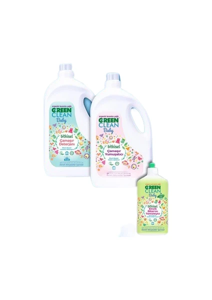 U Green Clean Bebek Çamaşır Deterjanı ve Yumuşatıcı 2750 ml + Emzik Temizleyici